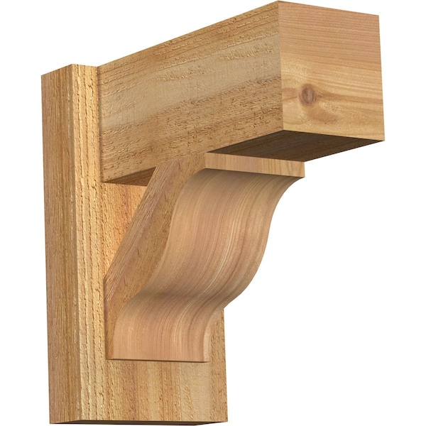 Ekena Millwork Funston Block Rough Sawn Outlooker, Western Red Cedar, 6"W x 12"D x 12"H OUT06X12X12FST05RWR - main